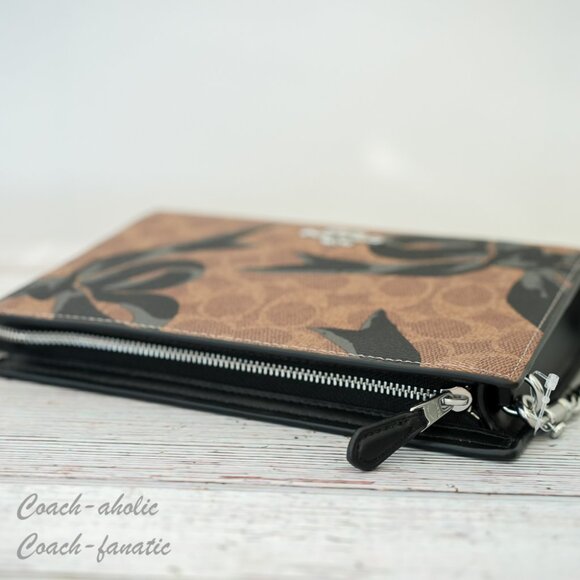 NWT Coach CY746 Slim Crossbody Bag In Signature Canvas With Bow Print - Picture 8 of 11